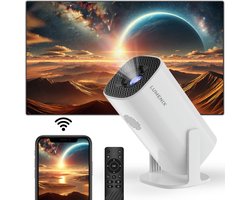 Lumenix® S2 Mini Beamer - 4K Beeldkwaliteit - Android 11.0 - Home Cinema - Streamen vanaf je Telefoon - Screen mirroring - Voor iOS en Android - Wit