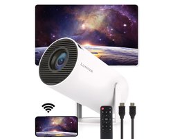 Lumina Mini Pro Beamer - Home Cinema - Projector - Android 11.0 - WiFi 6 & Bluetooth 5.2 - 4k Beeldkwaliteit - Projector Scherm - Wit