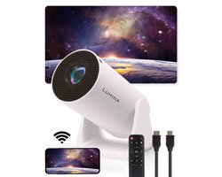 Lumina Pro Beamer - Mini Beamer - Home Cinema - Projector - Android 11.0 - WiFi 6 & Bluetooth 5.2 - Wit