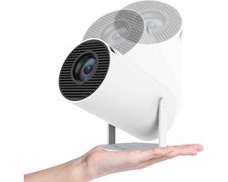 Mini-beamer 4K 180 graden draaibaar - draagbare projector - kleine videoprojector - mobiele telefoon - automatische keystone correctie - thuisbioscoop - compact Mini Beamer