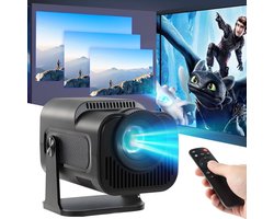 Mini Beamer 4K 200 ANSI Smart projector met Android 11 - Buiten - Wifi 6 - BT5.0 - 30-130 inch scherm - Zwart Beamer