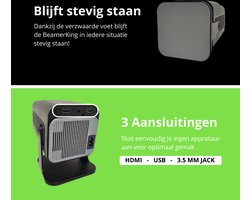 Mini Beamer 4K - Draagbare Projector - 390ANSI - ANDROID 11.0 - NETFLIX - Zeer helder - Ingebouwde Audio