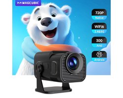 Mini Beamer - HY320 - 4K - Projector - Beamer - Wifi6 - Thuis Bioscoop - Home Cinema - Android - Zwart - 300 ANSI