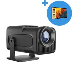 Mini Beamer - met Projectiescherm 120 inch (266 cm) - 4K Beeldkwaliteit - Android 11.0 - Projector Scherm - WIFI 6 & Bluetooth 5.2 - 800 ANSI Lumen- FULL HD - Home Cinema - Beamerscherm - Proun