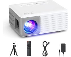 Mini Beamer - Met statief - 1920x1080 Projector – 5500 Lumen - Compatibel met Smartphone – ±15 Keystone Correctie