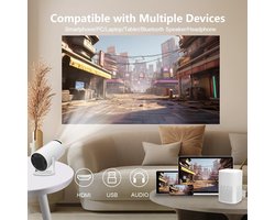 Mini Beamer Projector - HY-300 - 720P, Ondersteunt 4K, WiFi 5G & BT5.0, Automatische Trapeziumcorrectie, 130 Inch Scherm, HDMI, Android 11.0 - Draagbare Thuisprojector voor TV, PC, Telefoon & Meer