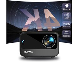 Mini Smart Beamer 4K thuisbioscoop Android projector - Elektrische focus - Trapeziumcorrectie - 1080p Full HD WiFi 6 Bluetooth - video minibeamer - smartphone compatibel met Fire Stick Beamer