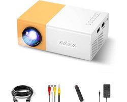 Mini videobeamer - draagbare 1080p Full HD-projector compatibel met smartphone en tablet - PS4 Firestick powerbank - tv-stick tv-box HDMI USB laptop cadeaus voor gebruik met PS5 Mini Beamer