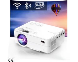 Miniprojector - WiFi & Bluetooth, native 1080P Full HD, scherm van max. 300 inch, compatibel met iOS, Android, TV Stick, PS4, laptop