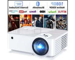 Native 1080p Mini Beamer 4K 9500 Lumen Bluetooth 5.1 Thuisbioscoop Met 100 Inch Scherm - HDMI USB AV Smartphone iPad TV-Box Laptop Beamer