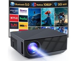 Nieuwe Beamer 2024 - Ultra HD 1080P, 16000 Lumen, 5G WiFi Ondersteuning