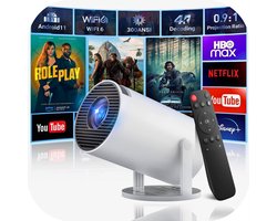 PEEKGUARD® ProVision 3 Mini Beamer Wit - WiFi, HDMI, Bluetooth, 4K support Beamers Scherm - Android 11 - Projector Draagbaar - *Incl HDMI kabel & Afstandsbediening