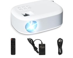 Projector - 4K Full HD 1080P - Draagbaar - Compatibel Met HD/USB/AV/Hoofdtelefooninterface - 15000L - 1280 x 720 resolutie - Wit -