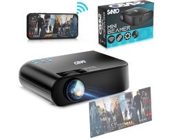 Sanbo Prime Smart Wi-Fi Mini Beamer - Zwart - 2800 lumen - Streamen vanaf je telefoon met wifi - Projector