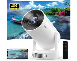 Sellect Mini Beamer - 4K Beeldkwaliteit - 8000 Lumen - Projector - Home Cinema - Ingebouwde Android 11.0 - Wifi 6 & Bluetooth 5 - Streamen vanaf je telefoon