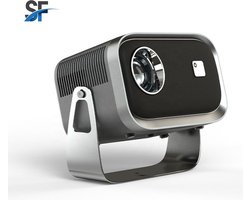 S.F.® - Mini Beamer - Film Projector met Bluetooth - Draagbare Beamer - 4K Kwaliteit - Zilver