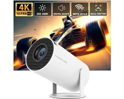 Shoppee Projector Hy300 Pro - Mini beamer - 4K Android 11 Dual Wifi6 - 260Ansi - Allwinner H713 Bt 5.0 1080P 1280*720P - Home Cinema Outdoor Projetor