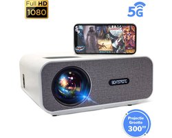 Sightstrong - Beamer - Native 1080P / 4K Support - 15.000 Lumen - Streamen Vanaf Je Telefoon Met WiFi - Mini Projector