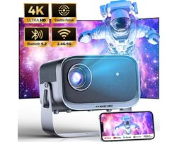 Smart beamer draagbaar 4K - Bluetooth - Wifi - Android - Airplay - Projector - Mini Beamer - Home cinema