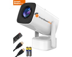 SmartBeamPro Max - Mini beamer - Projector - Smartphone - Bluetooth - Sets - Beamers - Projectieschermen - Beamerscherm - Inclusief HDMI & Batterijen - 4K - 2024