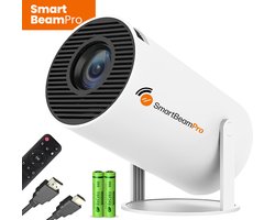 SmartBeamPro Mini beamer - Projector - Smartphone - Bluetooth - Sets - Beamers - Projectieschermen - Beamerscherm - Inclusief HDMI & Batterijen - 4K - Inclusief Projectiescherm