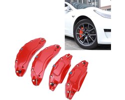 Sport Auto Remklauw Cover Rood Geel Groen Aluminium Schijfrem Remklauw Guard Vervanging Voor Tesla Model 3 18in-19in Wielen Hub Rood