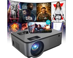 Spoused Beamer - Full-HD - 12.000 Lumen - Streamen Vanaf Je Telefoon Met WiFi - Mini Beamer - Zwart