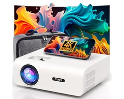 Strex Beamer - 1080P Full HD - 15000 Lumen - Draadloos Streamen - Inclusief Tas/Projectiescherm - WiFi - Bluetooth - Mini Beamer - Projector