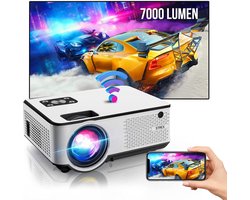 Strex Beamer - HD 1920x1080P - 7000 Lumen - Streamen Vanaf Je Telefoon Met WiFi - Mini Projector - Incl. 100" Projectiescherm