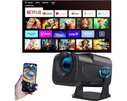 Technest mini beamer 2024 model - WiFi 6 mini projector - Ultieme draagbare beamer - 4k native resolutie - mini beamer projector - Android tv