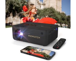 WEWATCH - Mini Beamer - Mini Projector Portable - Native 1080P Full HD - 13500 Lumen - Projector 4K