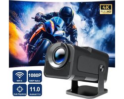 Whoopr® Mini Projector - Beamer 4K - Mini Beamer met Wifi en Bluetooth - Ultra HD - Zwart