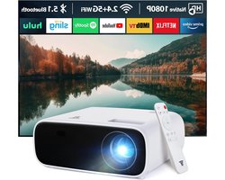 Wifi en Bluetooth Native 1080p Full-HD mini-projector met luidspreker - draagbare beamer compatibel met iOS Android - laptop HDMI PC tv-stick USB. Mini Beamer