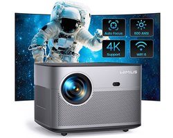 Wimius P64 Mini projector - 4k 1080p Native - Automatische Focus - Bluetooth verbinding - Met Afstandsbediening - Grijs