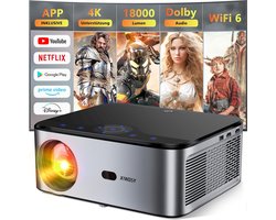 XIWBSY 4K Thuisbioscoop Beamer - 18000 Lumen - Android 9.0 - Bluetooth - Dolby Audio