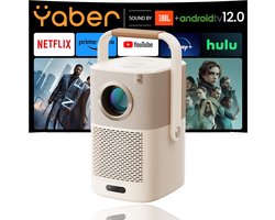 Yaber T2 Beamer - Projector - Sound by JBL - Audio By Dolby - 450 ANSI Lumen - Geïntegreerde JBL Bluetooth Speakers - 1080P FHD Resolutie - Mini Beamer - Draagbaar