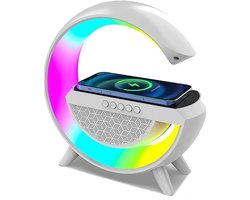 Bluetooth speaker met Draadloze telefoon lader - Wireless charger - Nacht lamp - Sfeerlamp