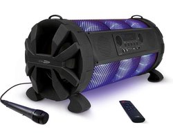 Caliber Partybox - Party Speaker met Microfoon - Karaoke - Disco - 180 Watt - Feestverlichting - 8 Uur Speeltijd (HPG519BTL)