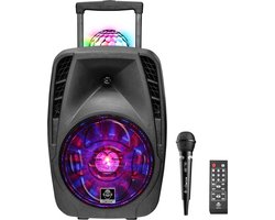 iDance Groove216MK2 Party Speaker - Draadloos - Bluetooth Speaker - FM Radio - 100 Watt - Discoverlichting - Met Microfoon en Afstandsbediening