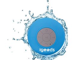 IGOODS Waterdichte Bluetooth Speaker  - met Zuignap - Ingebouwde microfoon - Bluetooth 3.0 - Badkamer & Douche Speaker - Blauw