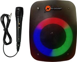 N-GEAR LGP 4 Studio - Draadloze Bluetooth Party Speaker - Karaoke Set - 1 Microfoon - Discoverlichting