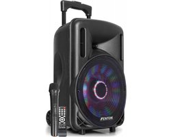 Party speaker Bluetooth - Fenton FT10LED - 450 Watt - partybox speaker op accu - incl microfoon - karaoke set