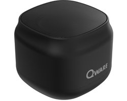 Qware - Draadloze Speaker - 5W - Draadloos- Bluetooth 5.1 - Muziek Box - Splash Proof - Knoppen - USB-C - 4h luisteren op 50% - Zwart