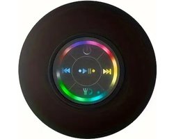 Zwarte Waterdichte LED Bluetooth Douche Luidspreker met Zuignap - USB Oplaadbaar - Geschikt voor Smartphone, Tablet en PC - IPX-4