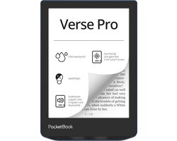 Verse pro - E reader - ‎Bluetooth - Wi-Fi - 1072 × 1448 pixels - Touchscreen - 186gram - Smartlight - IPX8 - 69inch - 16GB - CBR - Zwart -