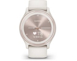 Garmin Vivomove Sport - Hybrid smartwatch - Echte wijzers - Verborgen touchscreen - 40mm - Ivoor/ Peach Gold