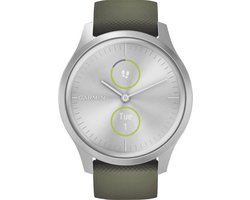 Garmin Vivomove Style - Hybride Smartwatch - Echte wijzers - Verborgen touchscreen - 40mm -Silver/Moss