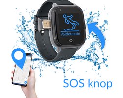 KUUS. S2 Senioren Alarm Horloge Ouderen met Valdetectie - Personenalarmering met SOS knop Alarmknop - GPS - Valdetectie en Hartslagmeter voor Ouderen| Inclusief simkaart met max €15 gratis beltegoed. | NoodHulpKnop ouderen | Sportief Siliconen Bandje