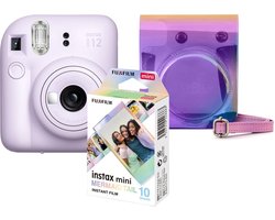 Fujifilm instax Mini 12 Bundel - Instant camera + 1 x 10 stuks film (mermaid tail), beschermhoes (iridescent) - Lilac Purple