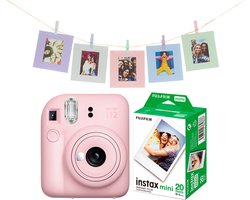 Fujifilm instax Mini 12 Bundel - Instant camera + 2 x 10 stuks film & fotokaarten - Blossom Pink